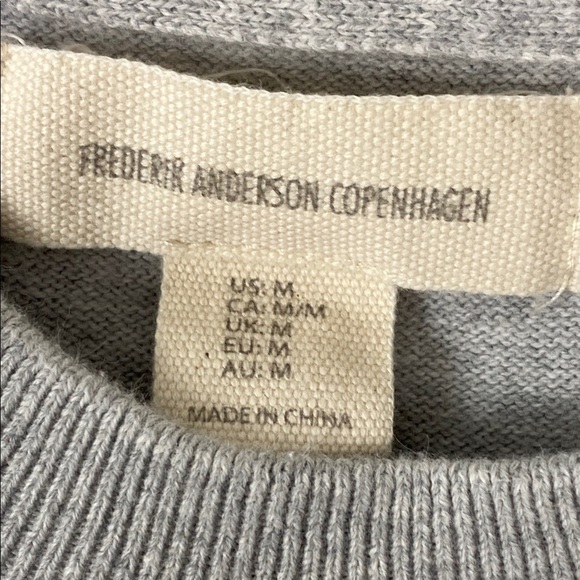 Frederik Anderson Copenhagen Cotton Dog Sweater Gray Sz Medium - Picture 3 of 7